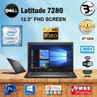 DELL LATITUDE 7280 CORE i7 (6th GEN) 12.5" FHD SCREEN / DDR4 / upto 512GB M.2 SSD / 1 YEAR WARRANTY 