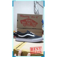 SEPATU SEKOLAH VANS ORI ARTIKEL CATER BLACK WHITR - Hitam- 38