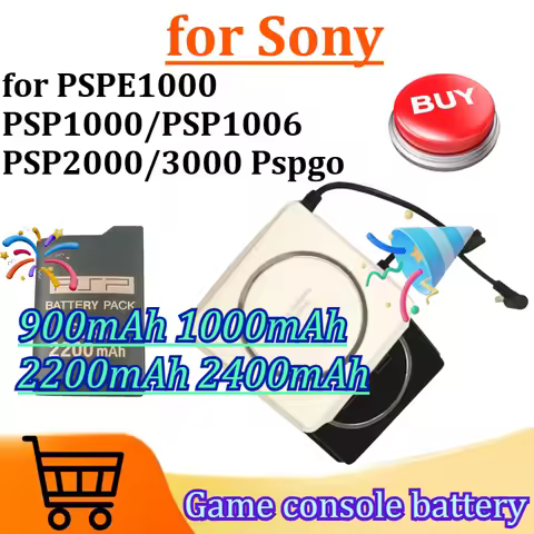 Battery for Sony PSPE1000 PSP1000/PSP1006 PSP2000/3000 Pspgo Game Console 900mAh 1000mAh 2200mAh 240