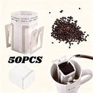 50pcs Expresso Coffee Filter Drip Bag Portable Hanging Ear Paper Coffee Bag Disposable Coffee Powder