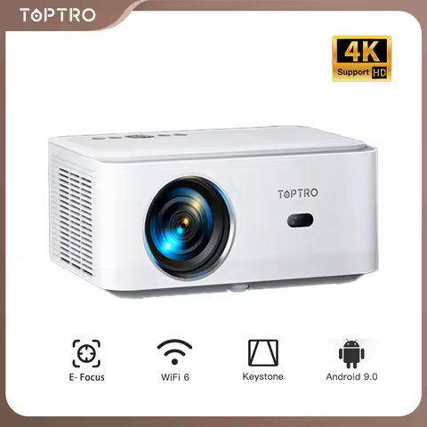 TOPTRO Projector 1080P Full HD Portable Projector 700ANSI Android 9.0 Projector WiFi6 Bluetooth Home