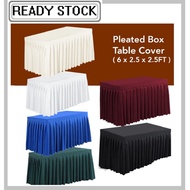 2.5 FT Pleated Box Table Cover Skirting Meja Hotel Wedding Banquet Event Skirt Cloth Kain Top