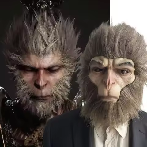 Halloween Black Myth Skull Mask 3D Full Head Wukong Monkey King Masks Carnival Party Cosplay Costume
