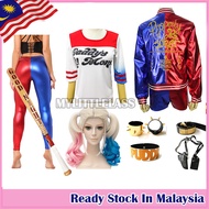 MYLITTLELASS Adult Harley Quinn Ladies Fancy Dress Halloween Suicide Squad Villain Costume Embroider