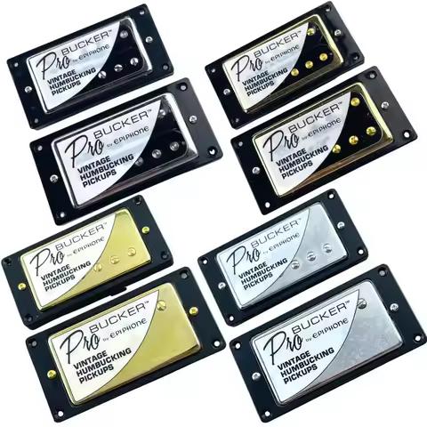 LP Vintage Humbucker ProBucker Humbucker Pickups with Wiring Harness Chrome Gold fits Epiphone Les P