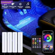 LOVETOUCH 4Pcs/Set 12V LED Car Interior Atmosphere Backlight Ambient Mood Foot Light Decorative APP 