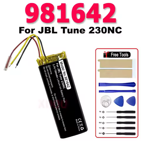 New Smart Battery 3.7V 981642 750mAh Lithium Battery Rechargeable Suitable For JBL TUNE230NC + Free 