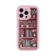 Ốp lưng mềm bảo vệ thiết kế giá sách'sơn nhiều màu, chống rơi, tương thích với iPhone 16/15/XR/7P8P/