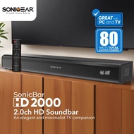[New Stock] SONICGEAR HD2000 HD SoundBar with 80W, Bluetooth 5.3, 2.0 Channels, Remote Control & 10m