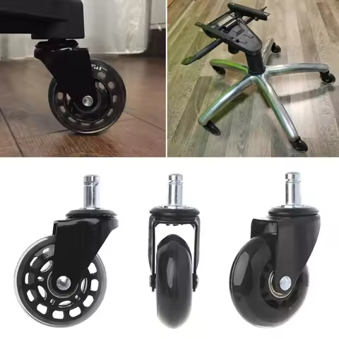 2.5/3" Mute Furniture Swivel Casters Rubber M10 Roller Rollerblade Style Castor 60KG Office Desk Cha
