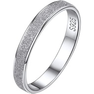 ChicSilver 925 Sterling Silver Ring Can Be Customized Sandblasted/Multi-Sided Ring Wedding Ring Comf
