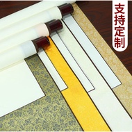 AT/💛Framed Xuan Paper Scroll Blank Scroll Half-Sized Calligraphy Traditional Chinese Painting Xuan Paper Hanging Shaft B