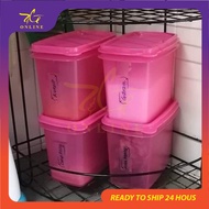 Tupperware 840ml Pink Shelf Savers with Spoon (A2907) Tepung Susu Food Container Ingredient with Sudu Spoon Bekas Set