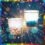 [ADERIA] Tsugaru Vidro Hyoka Gold Rock Glass 300ml Ao Green with Wooden Box[Direct From Japan]
