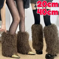 Y2K Spice Girl Warm Boots Cuffs - Plush Imitation Fur Leg Warmers for Women