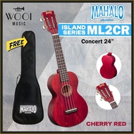 Mahalo ML2CR Island Series Concert Ukulele 24” w/bag - Cherry Red