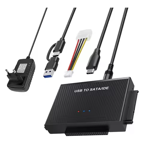 SATA Adapter USB 3.2 And IDE Adapter, SATA USB Hard Drive Adapter For 2.5Inch And 3.5Inch SATA HDD &