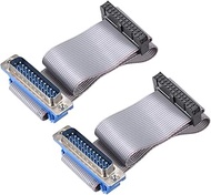 uxcell IDC Wire Flat Ribbon Cable DB25 Male to FC-26 Female Connector 2.54mm Pitch 20cm Length, 2pcs