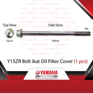 Yamaha Original Y15ZR Y15 (0711) V1 V2 Penutup Oil Filter Cover Screw Bolt Size 8 Panjang 80mm - 950