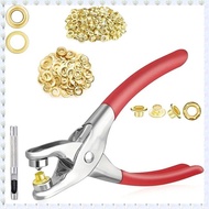 (PZXS) 6mm Grommet Eyelet Plier Set Eyelet Hole Punch Pliers Kit with 100 Metal Eyelets Grommet Tool