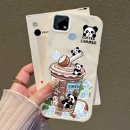 Casing hp For Realme C12 C25 C25s C21 Narzo 20 30A 50A Panda Milk Tea Case Waterproof Spill-Proof Ce
