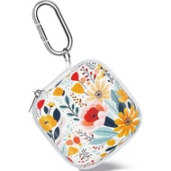 Square Earbud Case Headphone Organizer Ear Bud Case Portable EVA Carrying Box Storage Bag with Carab