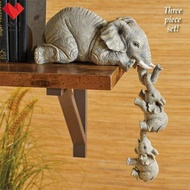 Elephant Resin Statue Elephant Decor Statue Cute Elephant Ornament Realistic Elephant Figure for Hom