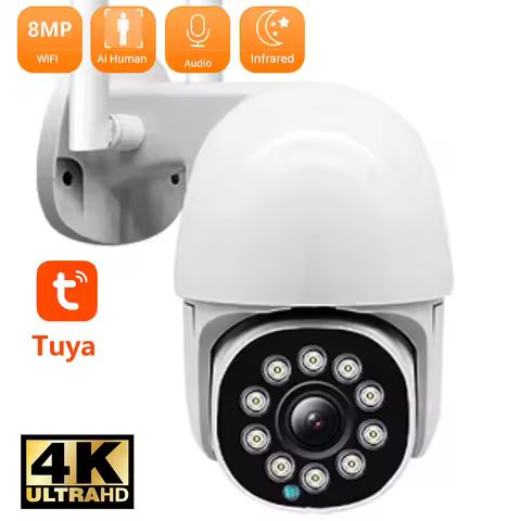 8MP Tuya Camera Home 5MP HD Waterproof External Wifi Video Camera Surveillance Smart Life Auto track