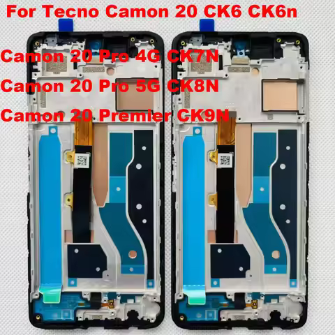 Original 6.67'' For Infinix Tecno Camon 20 CK6n LCD Screen Touch Frame Panel For Tecno Camon 20 Pro 