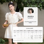 MISHOW | MISHOW ห้องพักช่วงวันหยุด Retro หวานชุดผู้หญิง 2025 ฤดูร้อน Jacquard ปักแขนฟองชุดกับ Bohemi