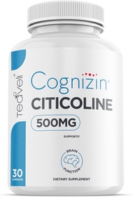 Cognizin Citicoline- 500mg CDP Choline Supplement- Clinically Studied Brain Supplement to Support Cl