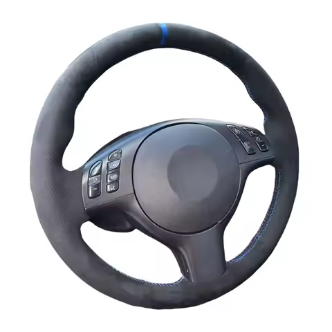 Genuine Leather Suede Car Steering Wheel Cover For BMW M Sport 3 Series E46 Coupe 2000-2006 M3 E46 M