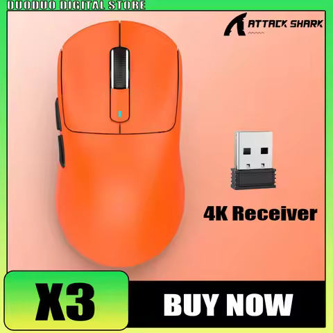 New Attack Shark X3 Pro Wireless Mouse 4k Reciver Tri Mode Paw3395 Gaming Mouse Long Battery Life E-
