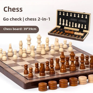 39*39 cm Chess Set Top Grade Wooden Folding Big Traditional Classic Handwork Solid Wood Pieces Walnu