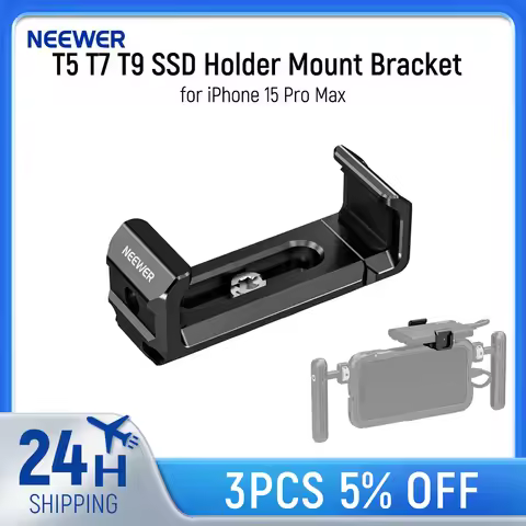 NEEWER T5 T7 T9 SSD Holder Mount Bracket for iPhone 15 Pro Max Phone Cage 2.2"-3"/55-75mm SSD Clamp 