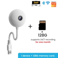 SMATRUL Tuya WiFi Ultra-HD 3MP Camera USB Light Bulb Mini Wireless Security Cam CCTV Auto Tracking B