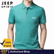 JEEP SPIRIT Summer New Polo Collar Cotton Short Sleeve T-shirt Men's Solid Embroidery Polo Shirt