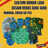 MINIMAL Embroidery Logo Patch Bet Emblem Custom Design Free Minimum Order 50 PCS