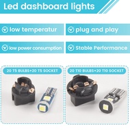 Hot Trend- <br>40 Pieces T5 T10 LED Bulbs Dash Lights with Twist Socket Instrument Dashboard Light L