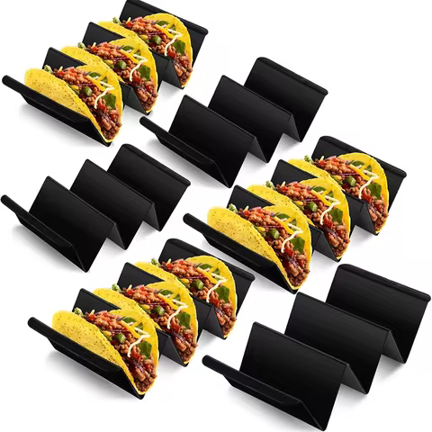 Taco Holders Set，Taco Stand, Plastic Taco Holder with Easy-Access Handle, Each Can Hold 2 To 3 Torti