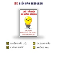 Sign ATTENTION TO TURN ELECTRICITY WHEN NOT IN USE 20x30cm - BQ