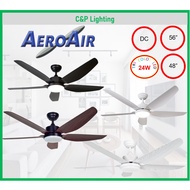 Aeroair AA528I 48" / 56" 5 Blades DC Ceiling Fan with Tri-Color LED