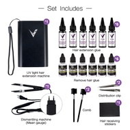 5-Minute Fixation + Clipper, LED Light, and Tweezers | Instant Full Hair Volume V-Light Mega Hair St