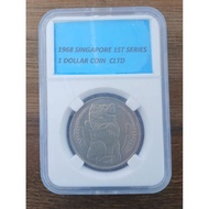 1968 SINGAPORE 1ST SERIES 1 DOLLAR COIN.