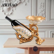 AWHAO Wines Rack for Home Decor Display Ornament Resin Gold Wines Cellar Racks for Bar Cellar