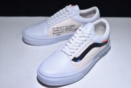 桃子代購～潮品OFF-WHITE × Vans Old Skool 白色 低幫 男女款 休閒 運動 VN0D3NB99