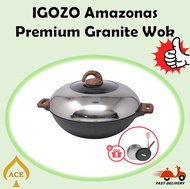 iGOZO Amazonas Premium Granite Non Stick Cookware 36cm Wok IH