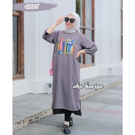 Midi Dress Viral Aku Karissa - Mididress Crinkle Sablon