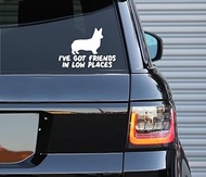 Corgi Friends in Low Places Decal – Indoor and Outdoor use | White Vinyl Sticker | Waterbottles Truc