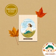 Art Some Days Blue Sky Looking up Girl In The Field Vinyl Matte Waterproof Sticker